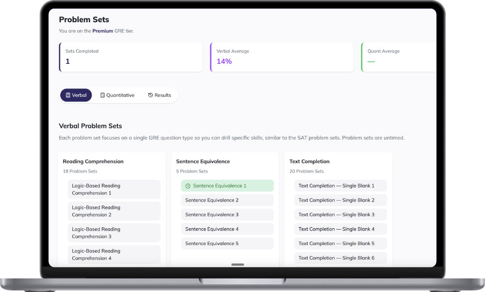 GRE Practice Modules