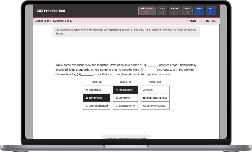 GRE Full Test Simulation