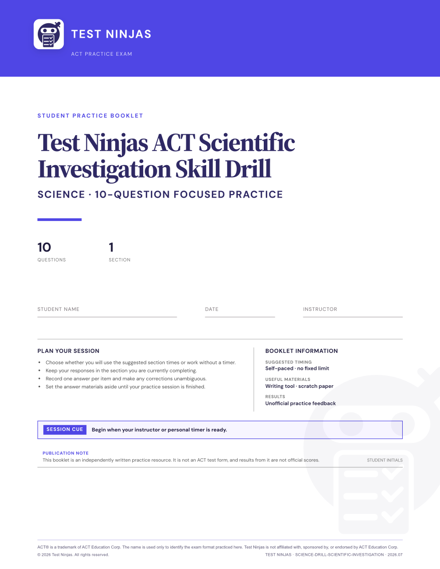 Cover page of the Scientific Investigation PDF