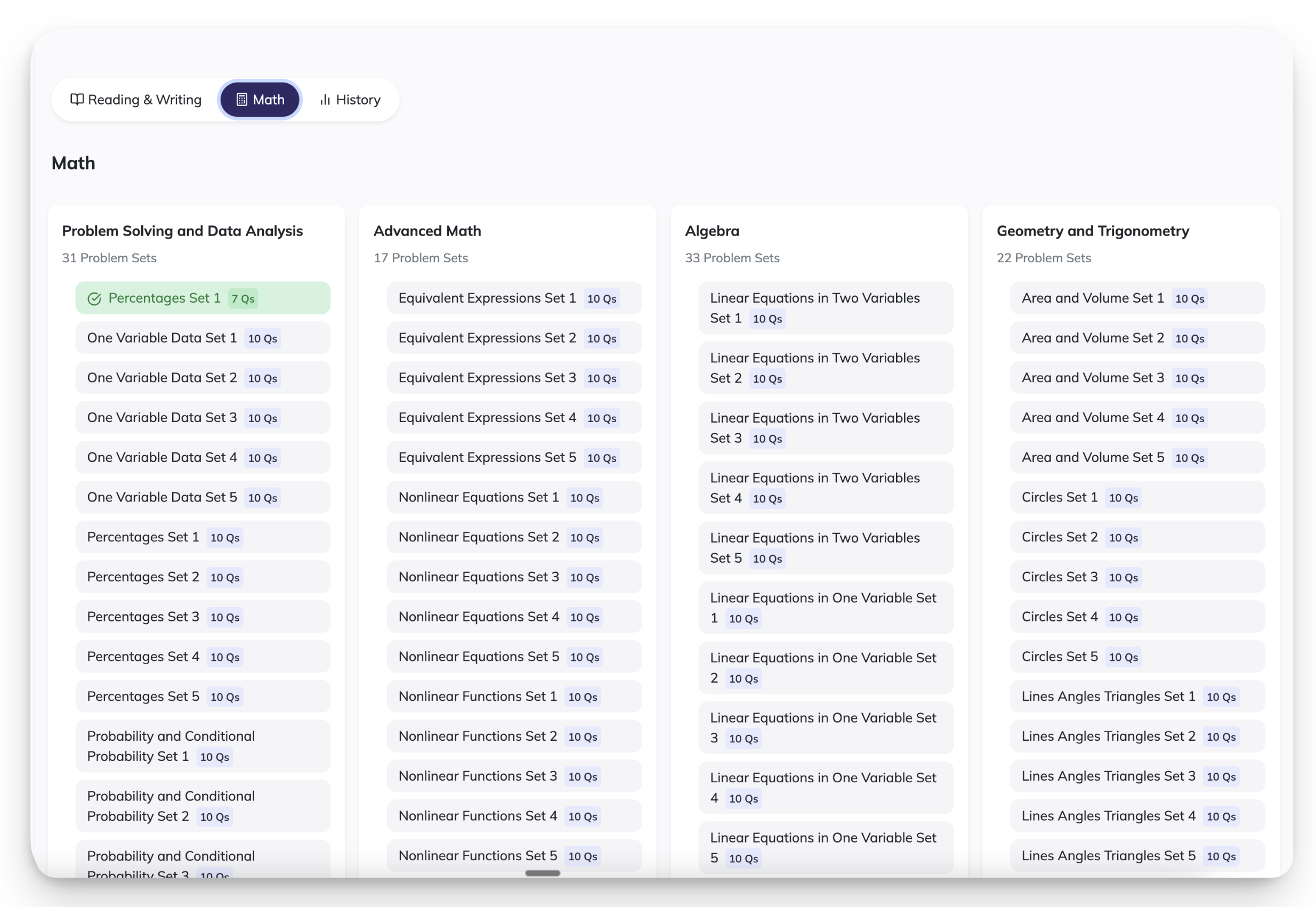 Test Ninjas Retrieval practice screen