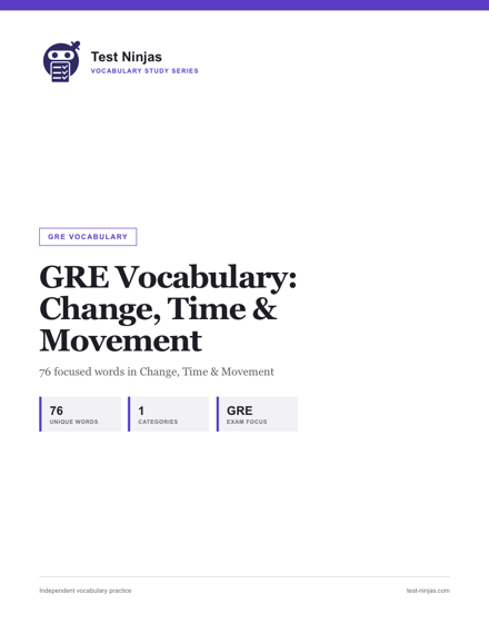 Cover page of the Change, Time & Movement guide PDF