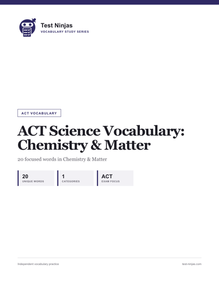 Cover page of the Chemistry & Matter guide PDF