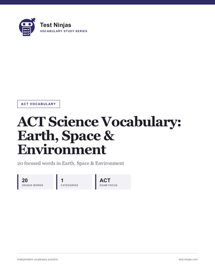 Cover page of the Earth, Space & Environment guide PDF