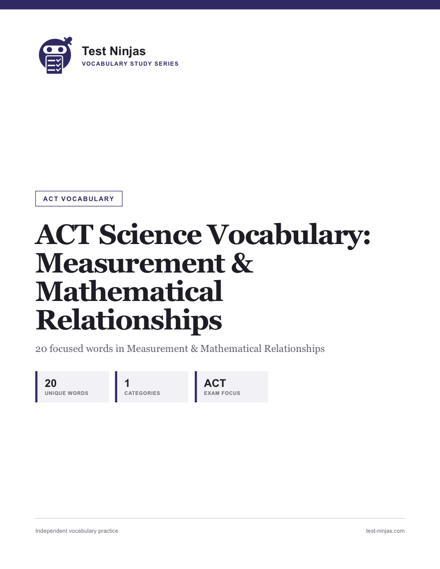 Cover page of the Measurement & Mathematical Relationships guide PDF