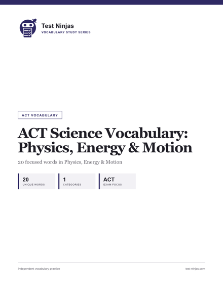 Cover page of the Physics, Energy & Motion guide PDF