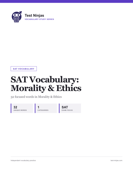 Cover page of the Morality & Ethics guide PDF