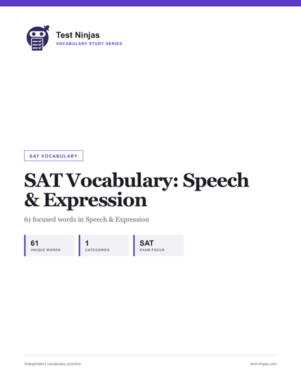 Cover page of the Speech & Expression guide PDF