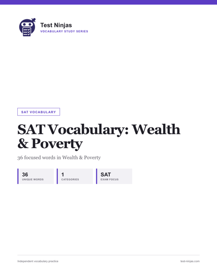 Cover page of the Wealth & Poverty guide PDF